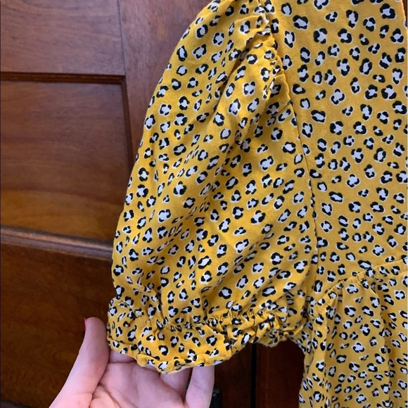 Charlotte Russe Mustard Leopard Blouse - Picture 2 of 5